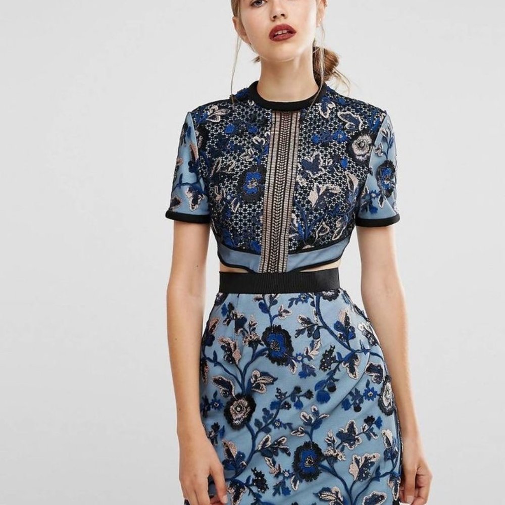 Self-Portrait Florence Floral-Embroidered Cutout Dress